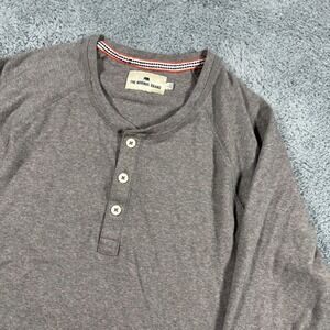 The Normal Brand Everyday Raglan Henley Shirt Mens Large Long Sleeve